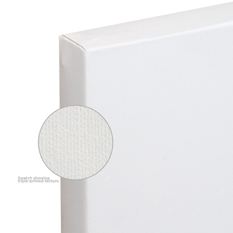 Creative Mark The Edge Deluxe Cotton 1-1/2" Deep Stretched Canvas for Painting, 12x12 Pack of 3, 14oz. Primed Weight, Universal Archival Priming, Medium Tooth, Hand-Stretched Canvas for Painters - Image 2